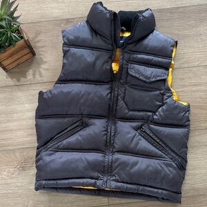 GAP Kids gray and Yellow Puffer vest size small 6/7